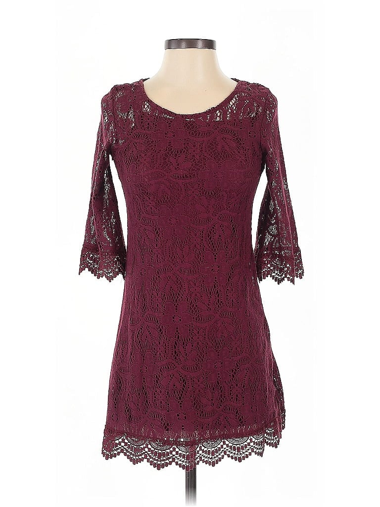 Pre-owned Divided By H&m Cocktail Dress In Burgundy