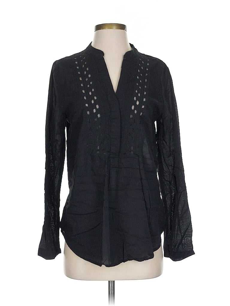 Mango Black Long Sleeve Blouse Size 4 - photo 1
