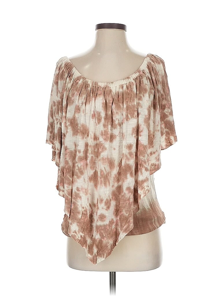 Pre-owned Young Fabulous & Broke Short Sleeve Blouse In Brown