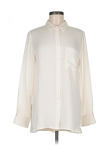 Theory Long Sleeve Silk Top (view 1)