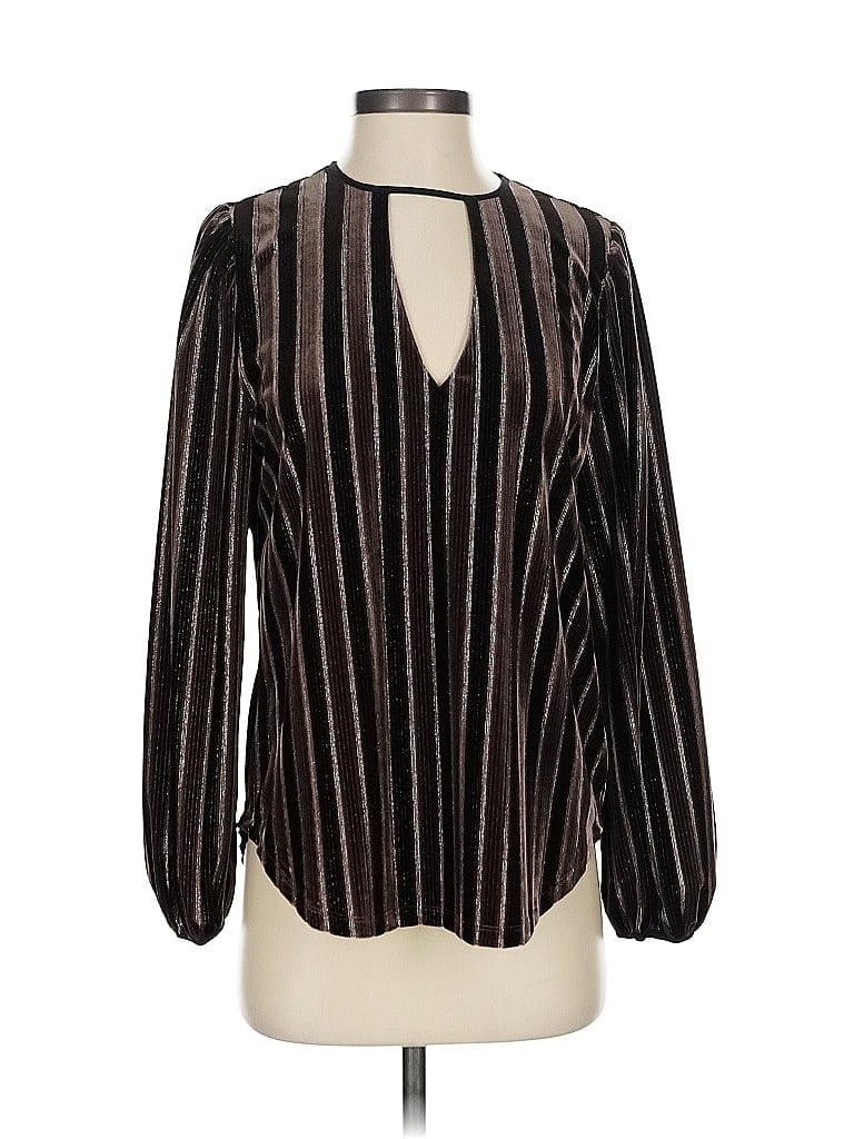 Pre-owned Maven West Long Sleeve Blouse In Black