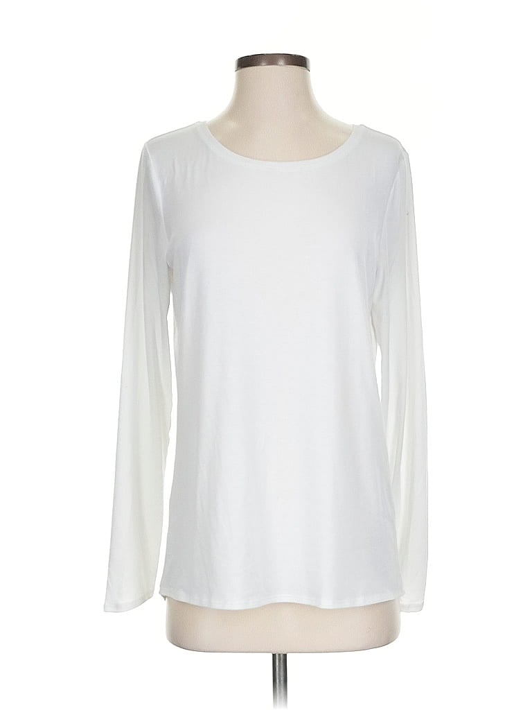 Pre-owned Athleta Long Sleeve T-shirt In White