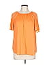 Counterparts 100% Polyester Orange Short Sleeve Blouse Size L - photo 1