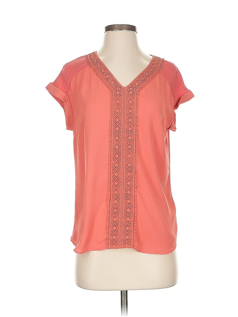Fortune + Ivy 100% Polyester Orange Short Sleeve Blouse Size S - photo 1