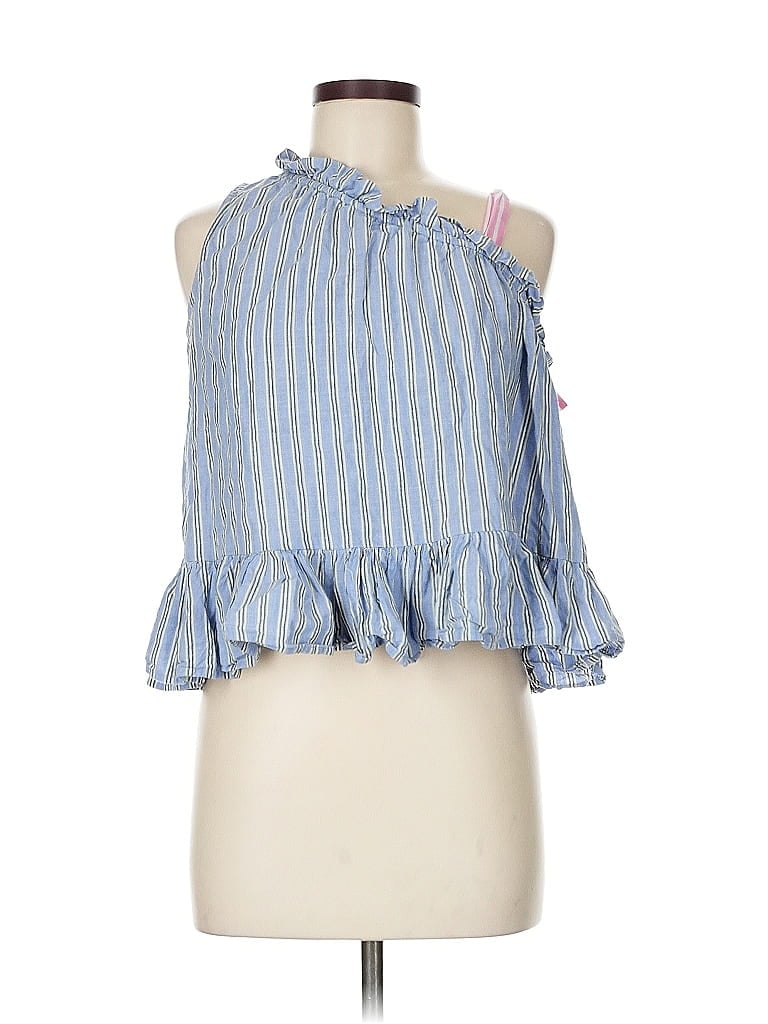 Pre-owned Asos Design Tank Top Blue Halter Neckline Tops