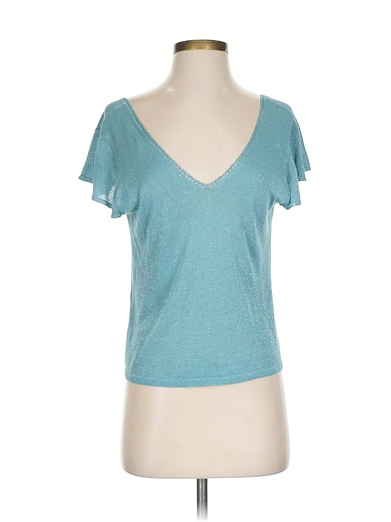 Mango Teal Short Sleeve Top Size S - photo 1