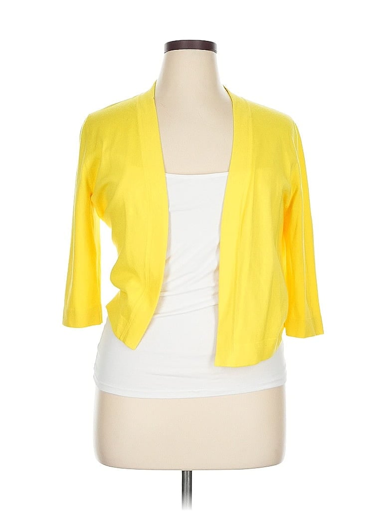 Pre-owned Assorted Brands Cardigan Sweater In Yellow