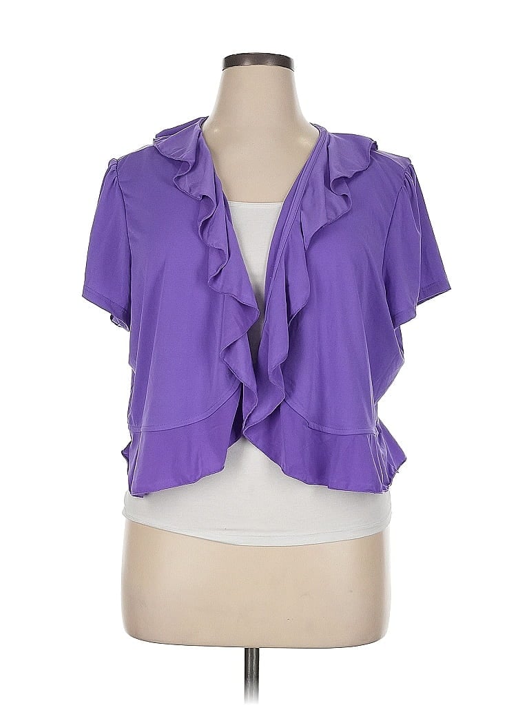 BFA Classics Purple Short Sleeve Blouse Size 1X - photo 1