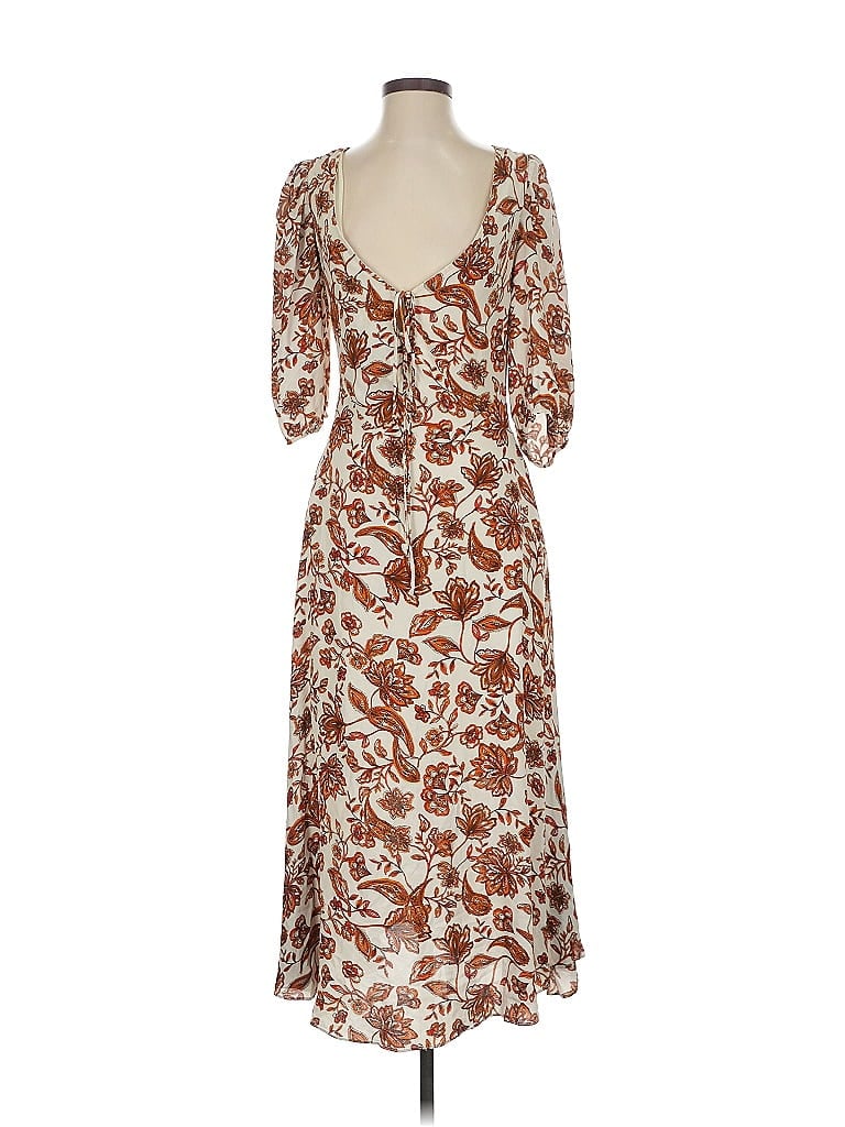 Nicholas 100% Viscose Paisley Brown Ivory Casual Dress Size 2 - photo 1