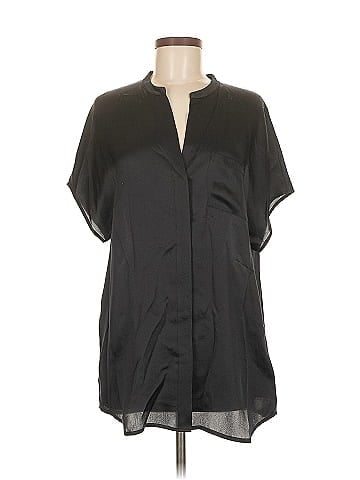 Vince. Short Sleeve Silk Top (view 1)