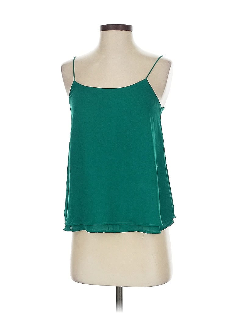 Mango 100% Polyester Green Sleeveless Top Size XXS - photo 1