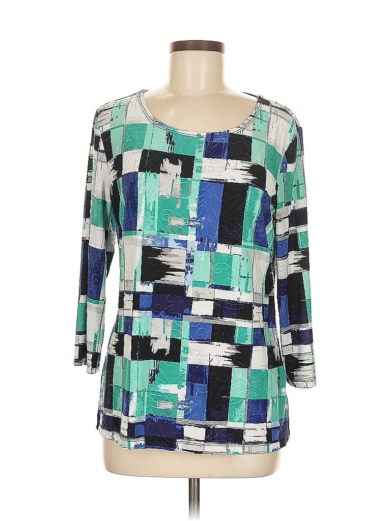 JM Collection Teal 3/4 Sleeve Blouse Size M - photo 1