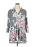Honeyme Floral Gray 3/4 Sleeve Blouse Size XL - photo 1