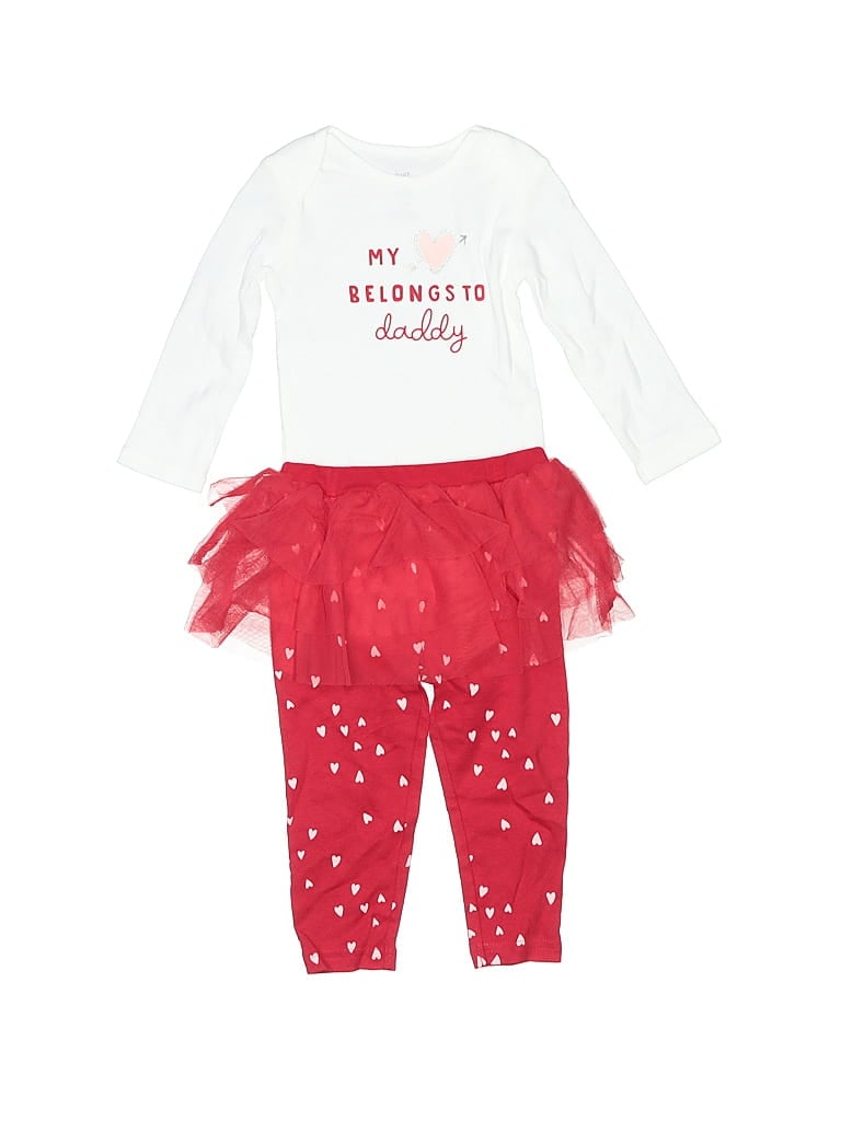 Just One You Made by Carter's 100% Cotton Red Long Sleeve Outfit 9-12 MO / 12 MO - photo 1