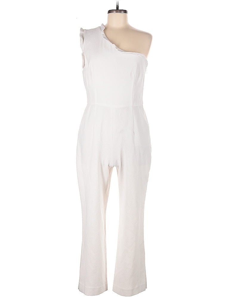 Black Halo Solid White Jumpsuit Size 12 - photo 1