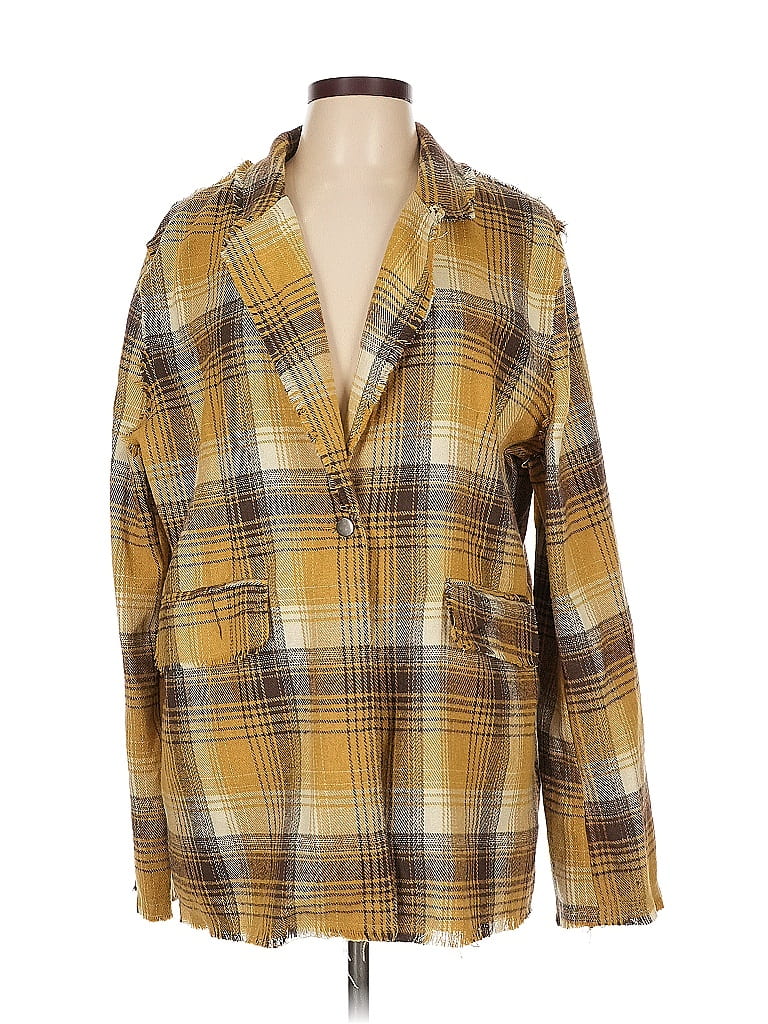 Pol Plaid Yellow Coat Size L - photo 1