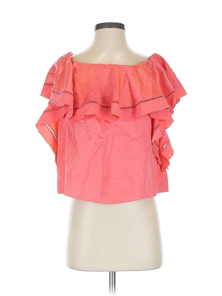 Pre-owned Rachel Zoe Tjx Short Sleeve Blouse In Pink