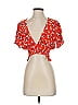 Faithfull the Brand 100% Rayon Red Short Sleeve Blouse Size 2 - photo 1