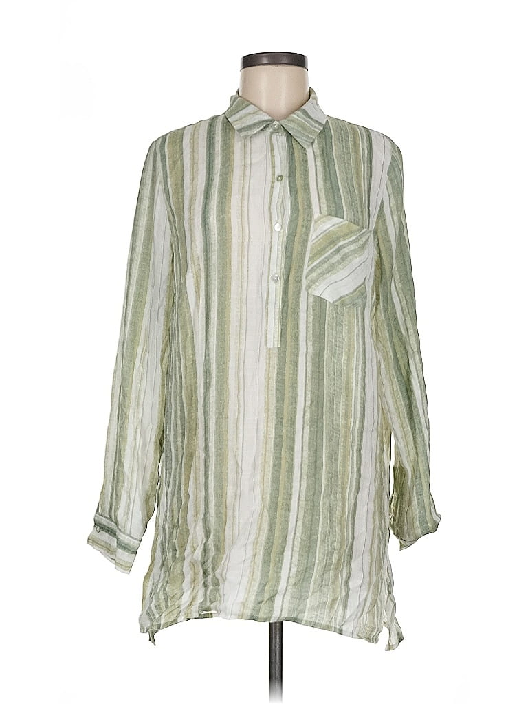 Pre-owned Assorted Brands Long Sleeve Blouse In Green