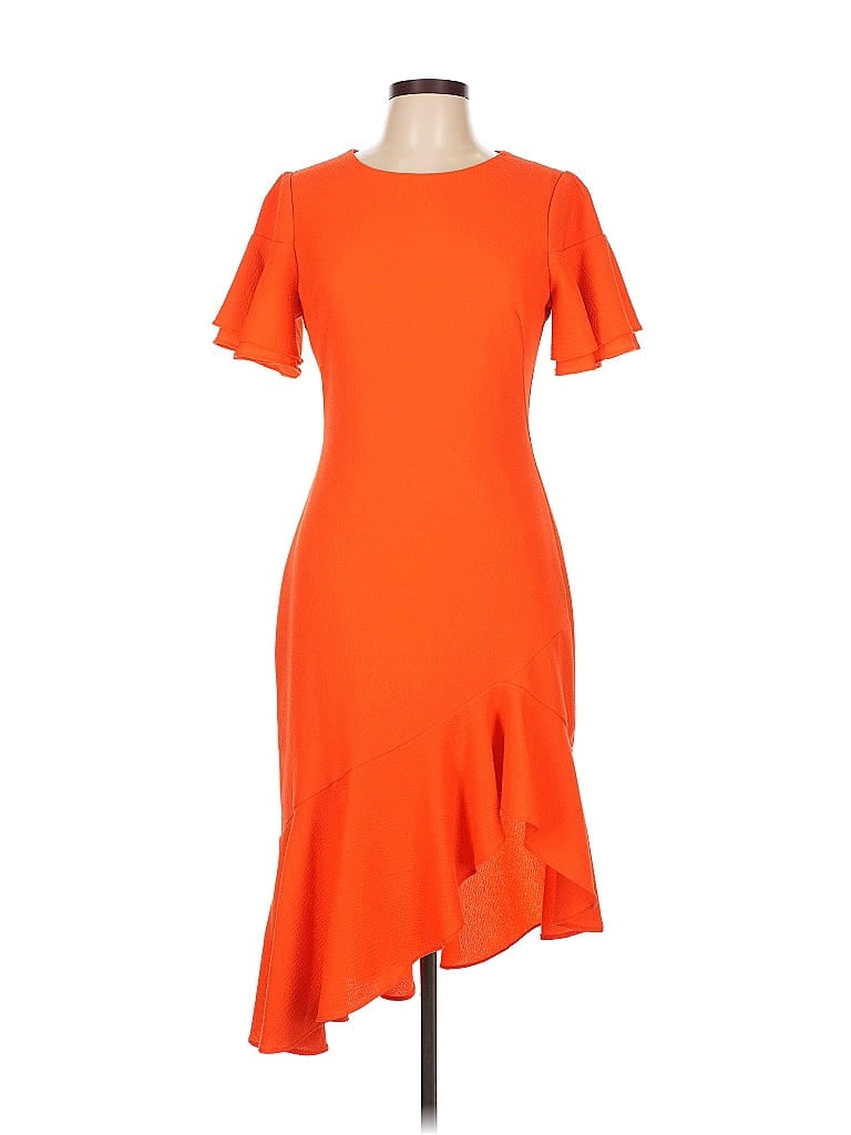 Black Halo Orange Cocktail Dress Size 10 - photo 1