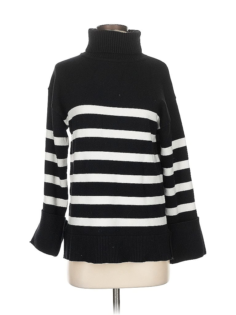 English Factory Stripes Black Turtleneck Sweater Size XS - photo 1