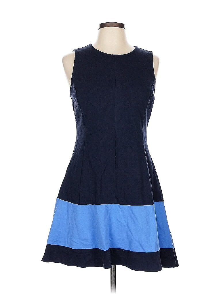Eliza J Color Block Blue Casual Dress Size 12 - photo 1