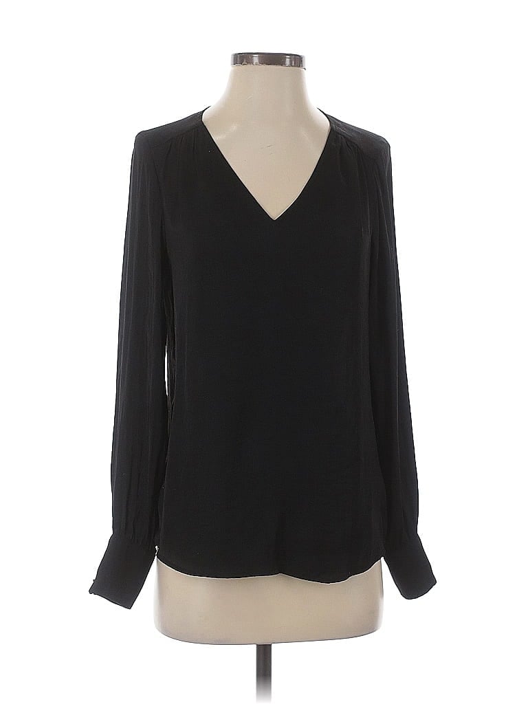 Pre-owned Maison D' Amelie Long Sleeve Blouse In Black