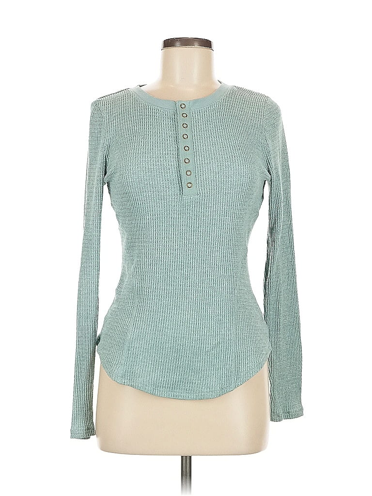 BKE Teal Long Sleeve Henley Size M - photo 1