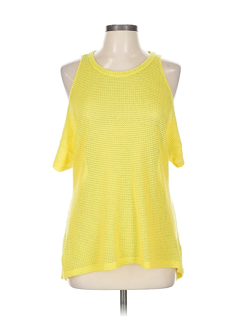 Pre-owned Mono B Tank Top Yellow Cold Shoulder Neckline Tops
