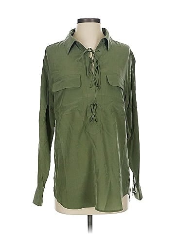 Equipment Long Sleeve Silk Top (view 1)