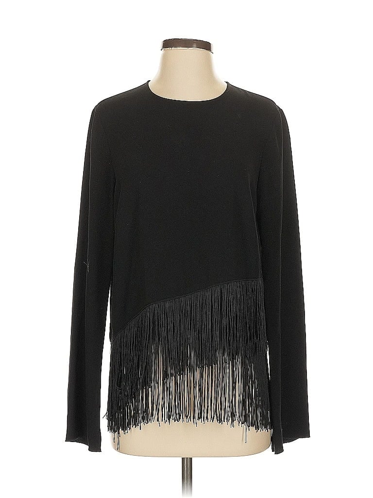 Pre-owned Elizabeth And James Long Sleeve Top Black Crew Neck Tops