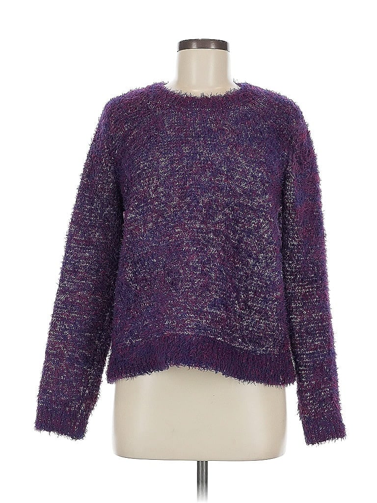 Lou & Grey for LOFT Tweed Purple Pullover Sweater Size M - photo 1