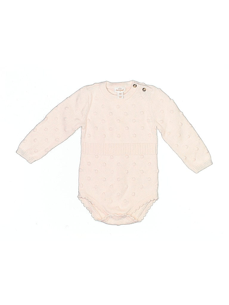 Cat & Jack 100% Cotton Ivory Long Sleeve Onesie 9-12 MO / 12 MO - photo 1