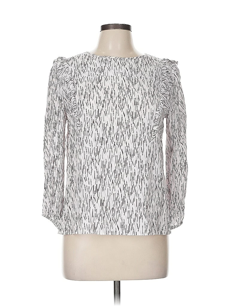 Ann Taylor LOFT Outlet 100% Rayon Silver 3/4 Sleeve Blouse Size M - photo 1