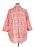 Woman Within 100% Cotton Plaid Orange 3/4 Sleeve Button-Down Shirt Size 3X - photo 2