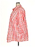 Woman Within 100% Cotton Plaid Orange 3/4 Sleeve Button-Down Shirt Size 3X - photo 4