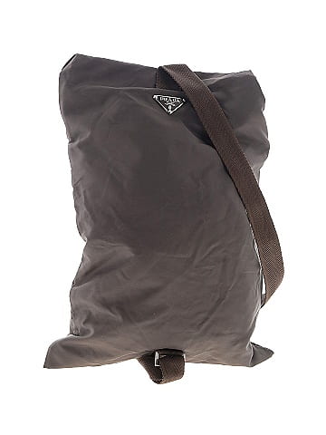 Prada Gray Brown Vintage Tessuto Backpack One size