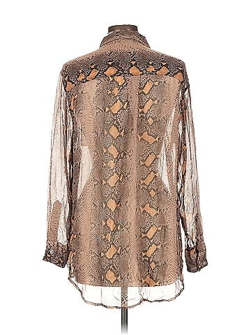 Equipment Long Sleeve Silk Top (view 2)