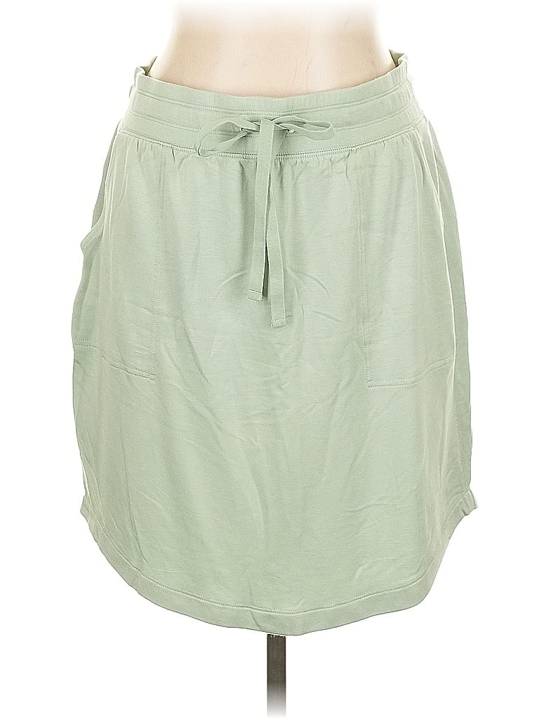 Lou & Grey for LOFT Solid Green Casual Skirt Size L - photo 1