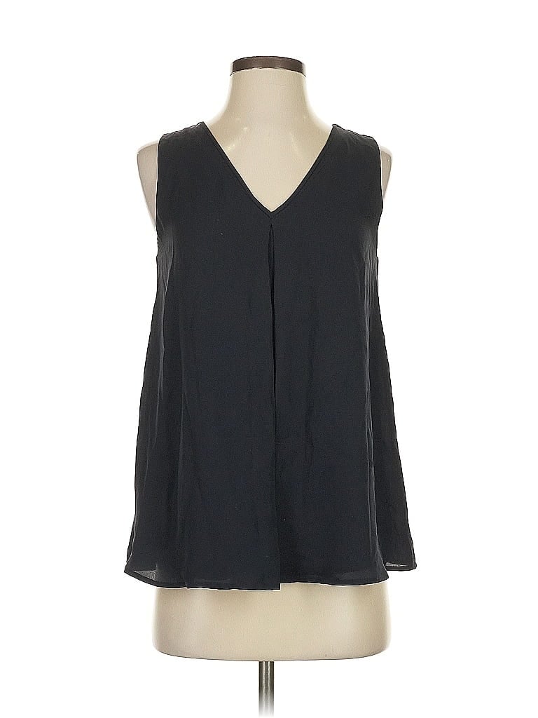 Pre-owned Theory Sleeveless Silk Top Black V Neck Tops