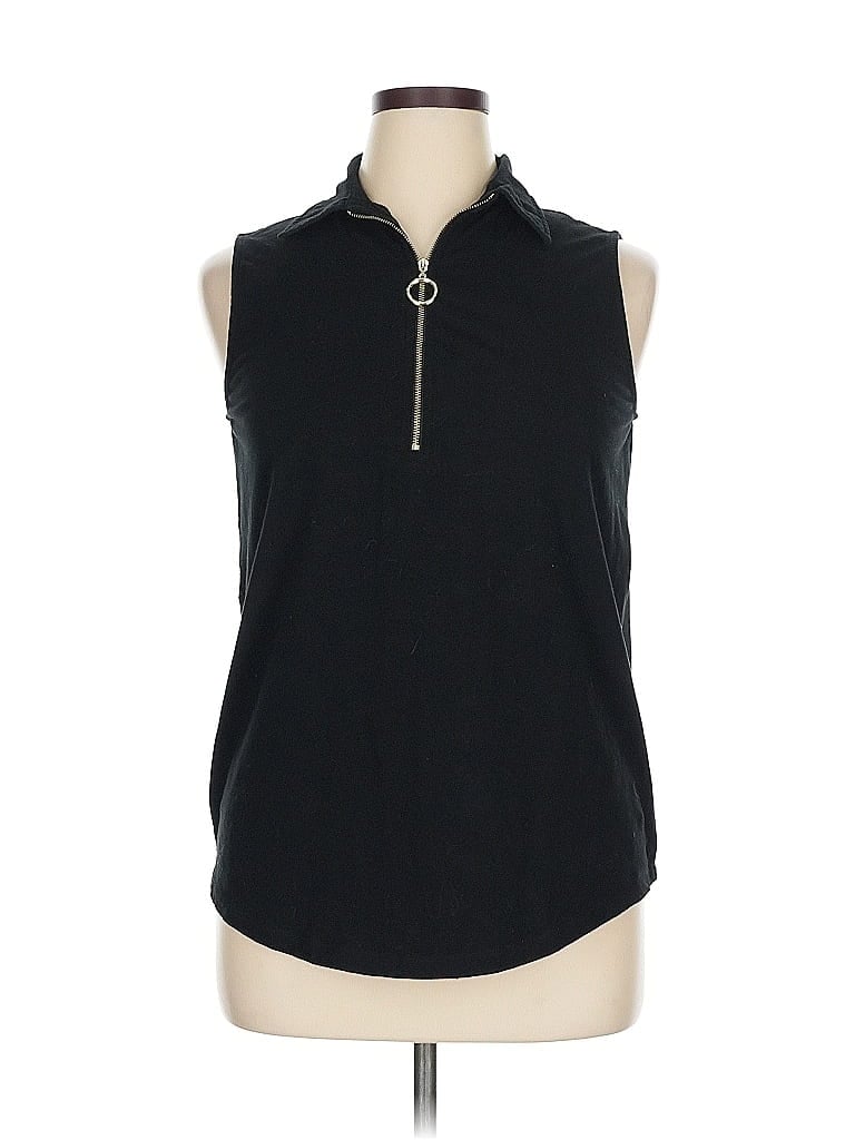 Click to view more detailed imagery on our partner's website Pre-owned Anne Klein Sleeveless Polo Shirt In Black
