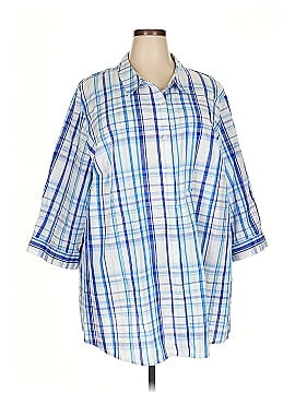 Woman Within 3/4 Sleeve Button Down Shirt