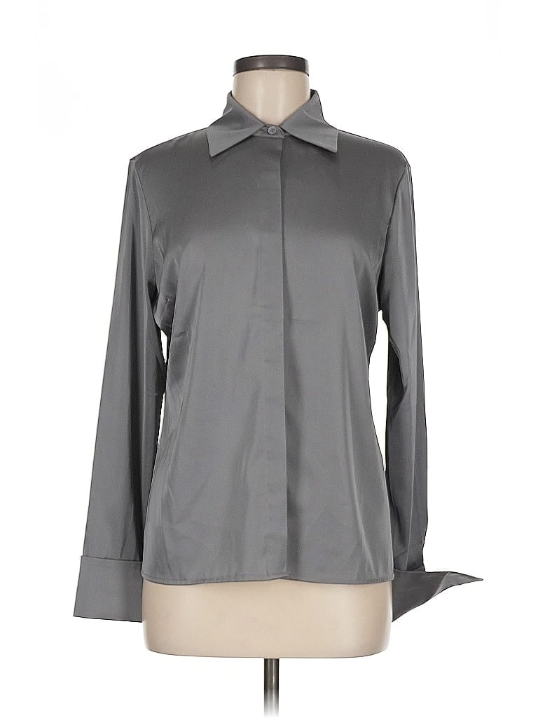 Boston Proper Gray Long Sleeve Blouse Size 8 - photo 1