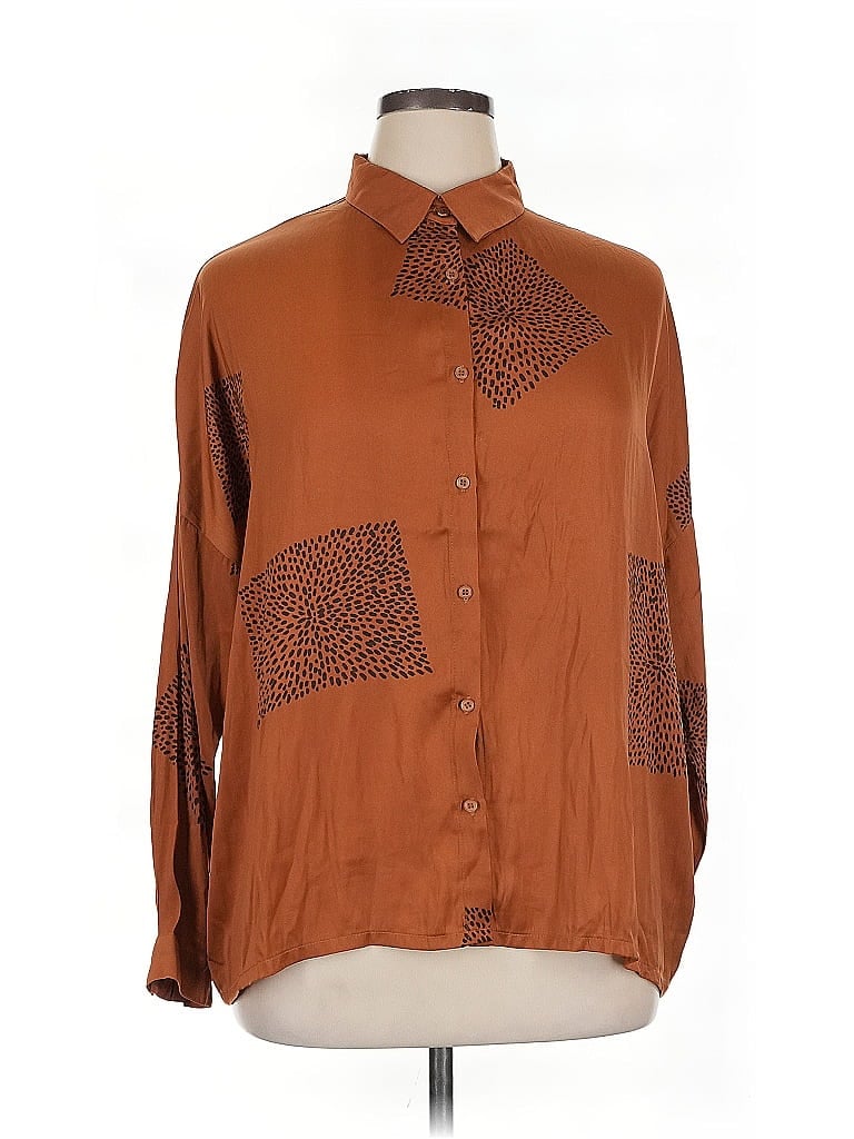 Click to view more detailed imagery on our partner's website Pre-owned Grade & Gather Long Sleeve Blouse In Brown