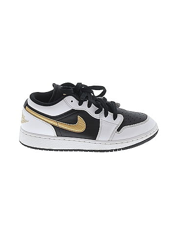 Air Jordan 1 Low "White/Metallic Gold/Black" Sneakers (view 1)