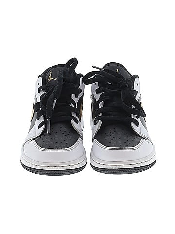 Air Jordan 1 Low "White/Metallic Gold/Black" Sneakers (view 2)
