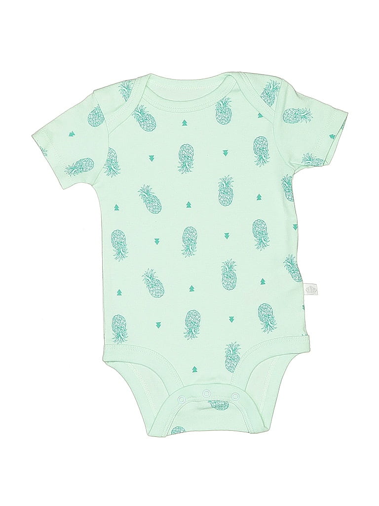 Pre-owned Rosie Pope Babies' Short Sleeve Onesie In Green