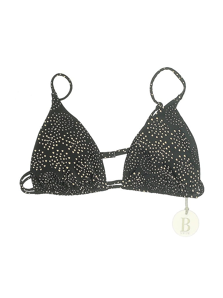 B Swim Swimsuit Top Black Animal Print Pattern Swimwear In Multi