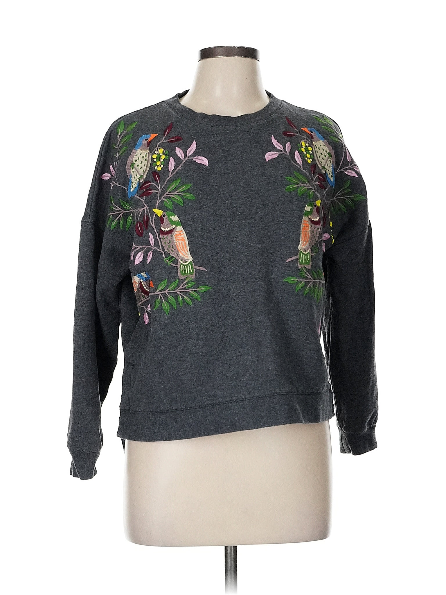 Boden Tropical Gray Sweatshirt Size M