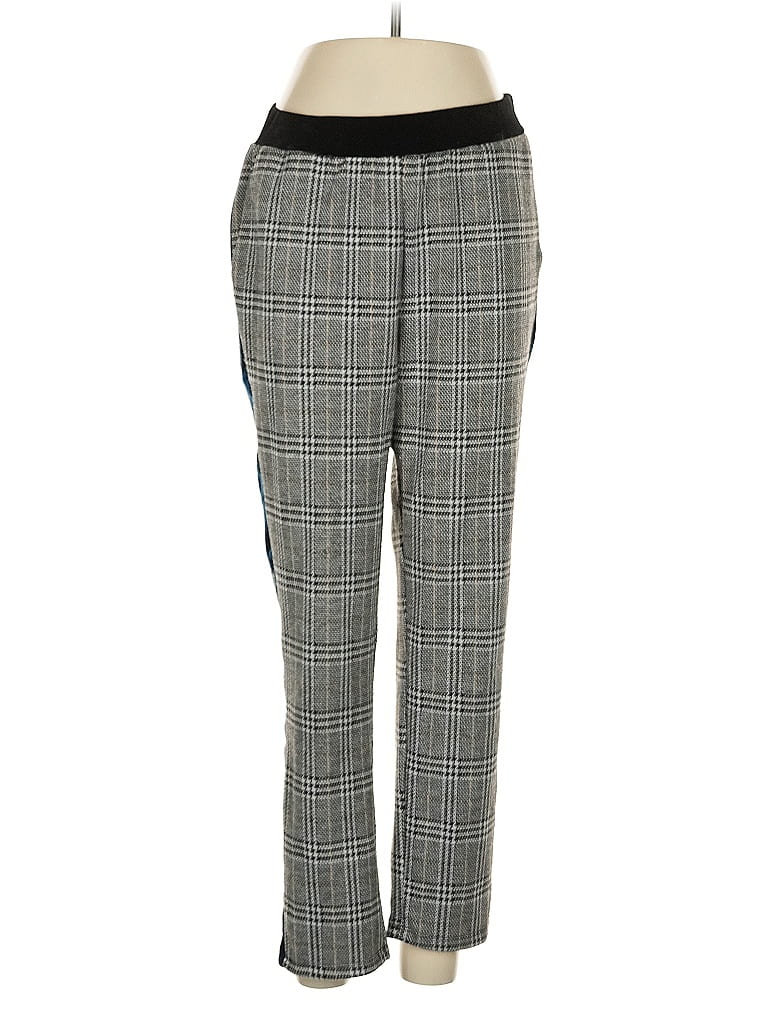 Mystree Houndstooth Gray Casual Pants Size M - photo 1